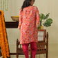 Multicolour Boho kurta with tulip pants