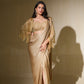 Champagne Gold drape saree