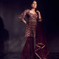 Elephant Print Marsala Colour Sharara Set