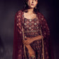 Elephant Print Marsala Colour Sharara Set