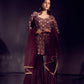 Elephant Print Marsala Colour Sharara Set