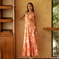 Orange Flower Maxi Dress