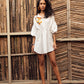 White Drawstring Mini Dress