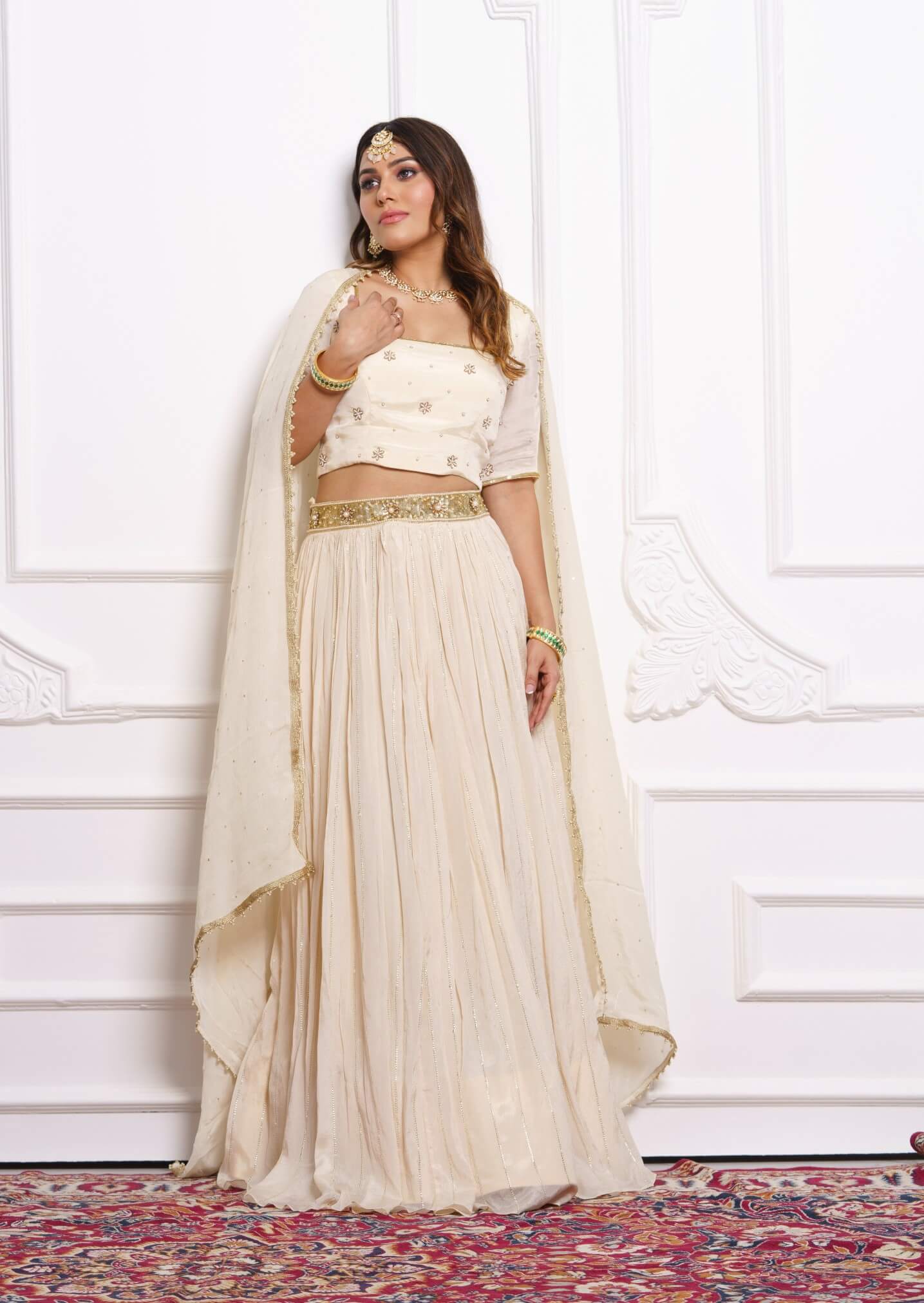 Golden bling lehenga set